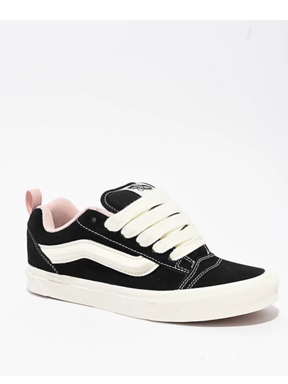 Vans Black & Cream Low-Top Sneaker with Pink Liner